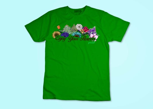 Enjoy Your Flowers (Brown Letters)