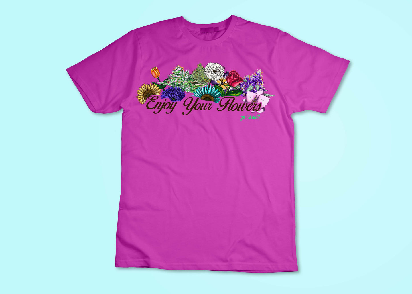 Enjoy Your Flowers (Brown Letters)